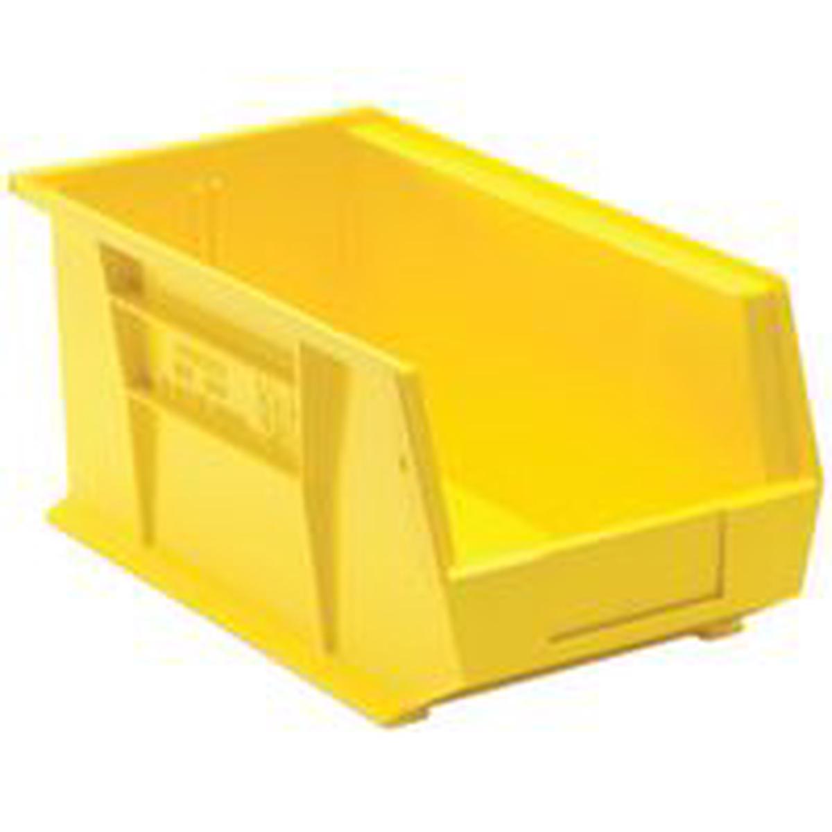Quantum Storage Systems RQUS240YL Hang and Stack Bin, 60 lb, Polypropylene, Yellow, 14-3/4 in L, 8-1