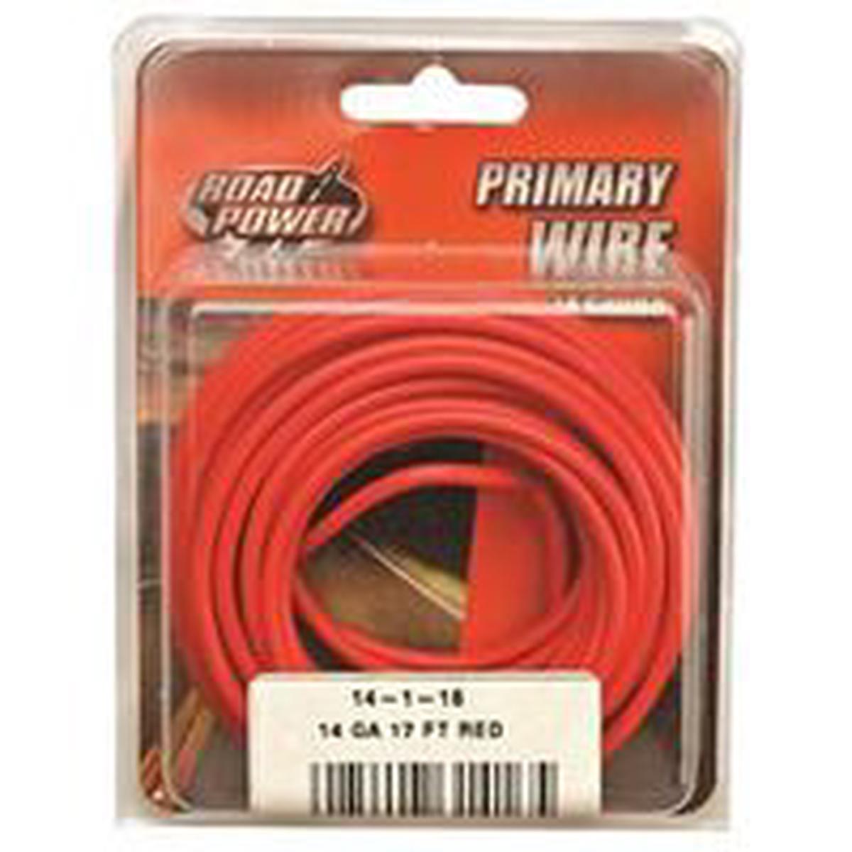 Road Power 55669133 14 AWG Electrical Wire, 25/60 V, Copper Conductor, Red Sheath, 17 ft L