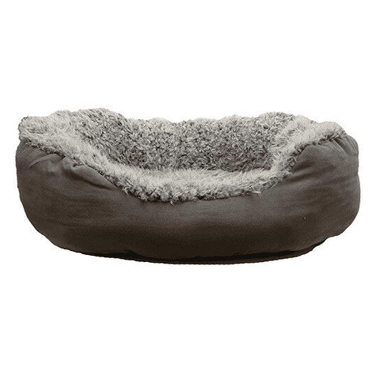 Rosewood Lion Faux Suede Oval Bed Grey 55x28cm – 55x28cm