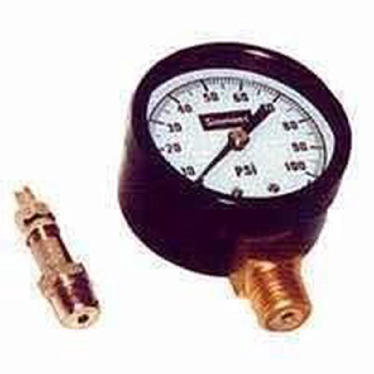 Simmons Pressure Gauge, 1/4 in Connection, 2 in Dial, Steel Case, 0 to 200 lb (1306)