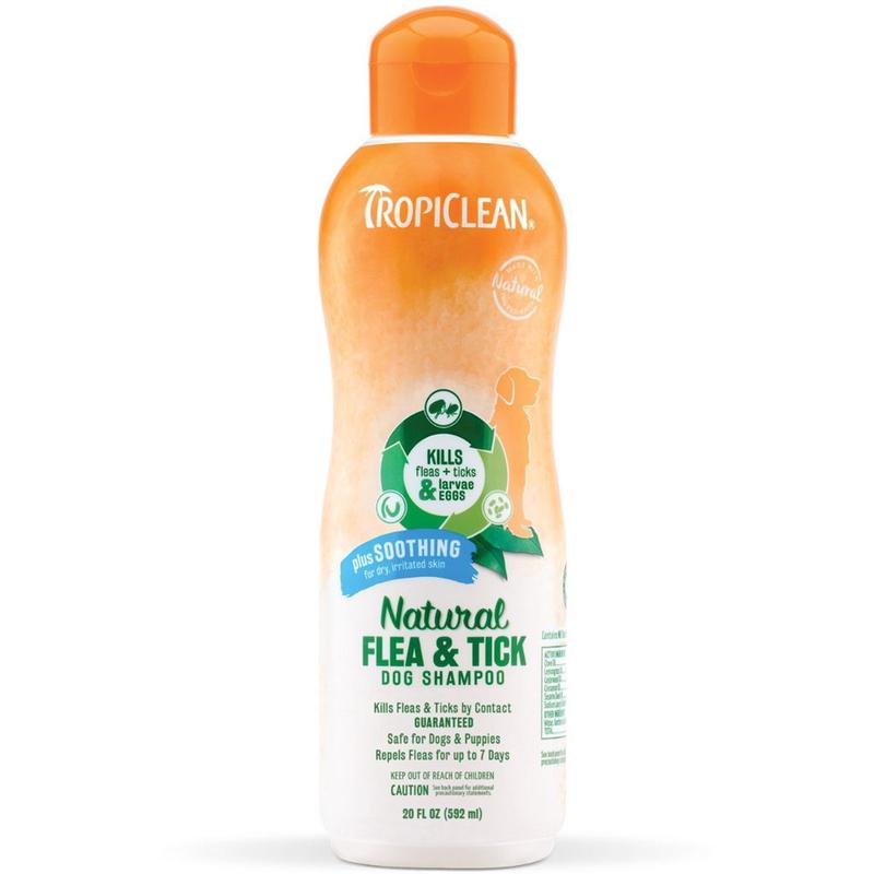 TropiClean Natural Flea & Tick Shampoo Plus Soothing – 20 oz