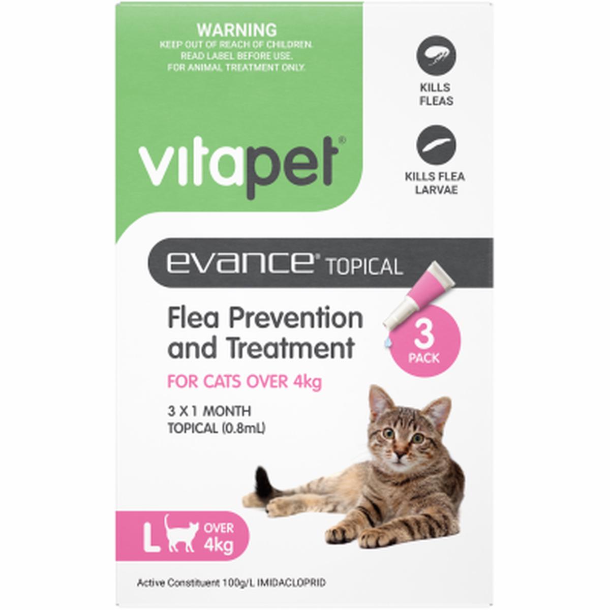 VitaPet Evance Topical Flea Prevention And Treatment for Cats Over 4kg 1pk
