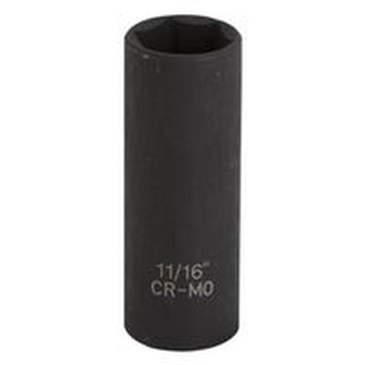 Vulcan Deep Impact Socket 11/16 in 3/8 in Drive 6-Point Chrome Molybdenum Steel (MT6580116)