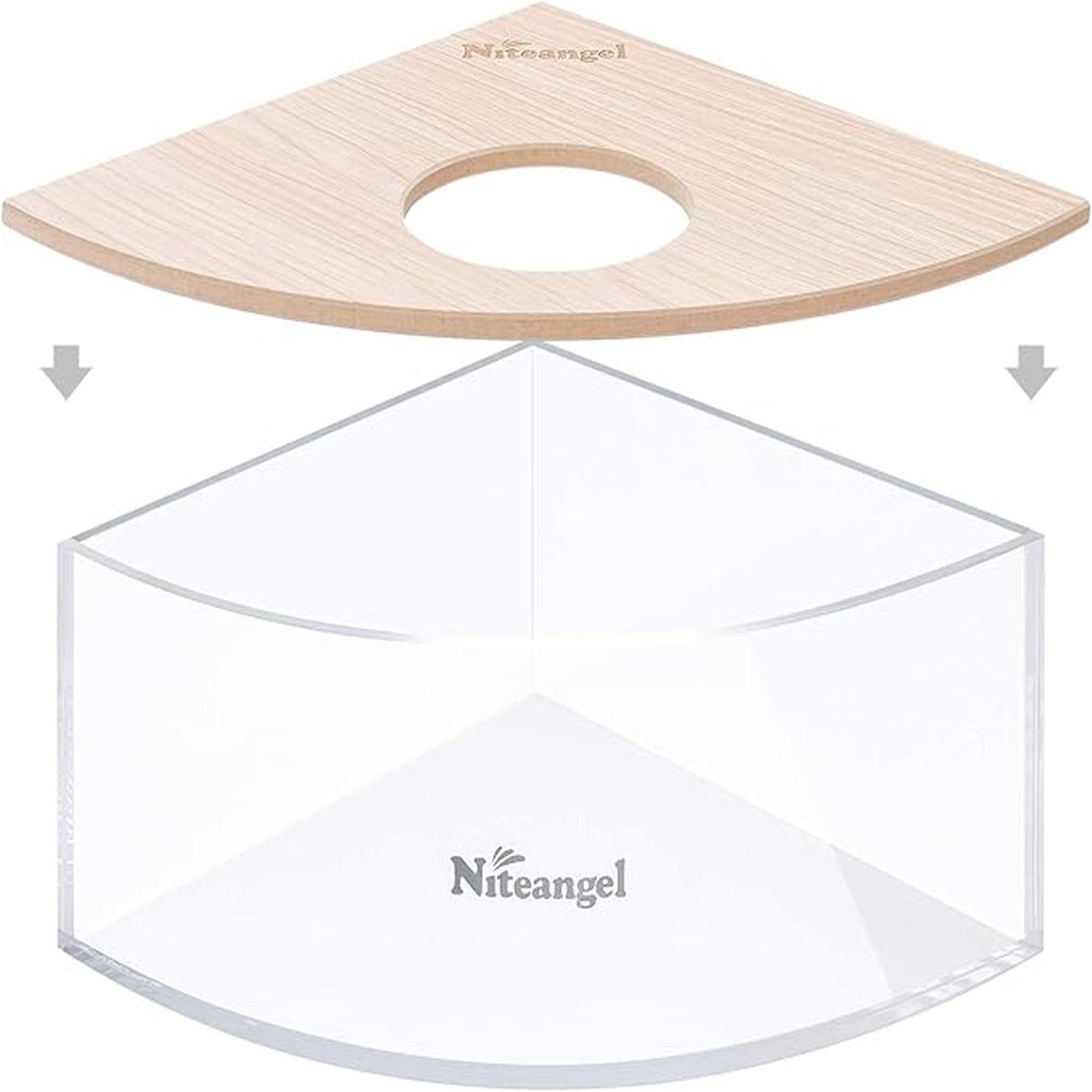 Acrylic Sand Bath Box for Small Pets ,Triangle Burlywood Sand Bath Container for Hamsters, Mice, Gerbils & Lemmings