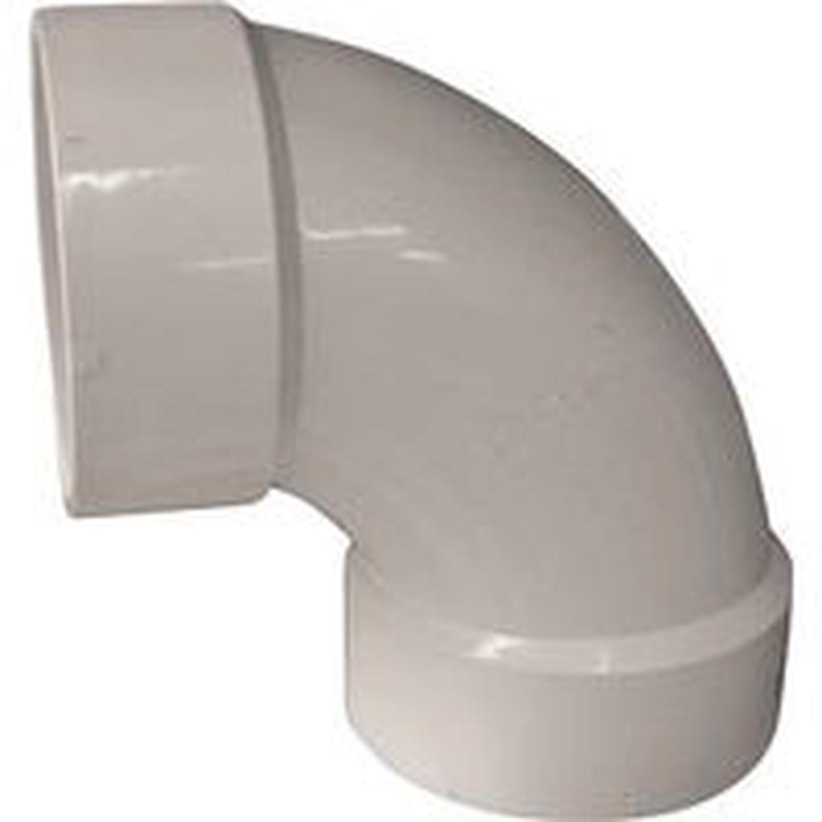 Canplas Sanitary Pipe Elbow 4 in Hub 90 Deg Angle PVC White (192254L)
