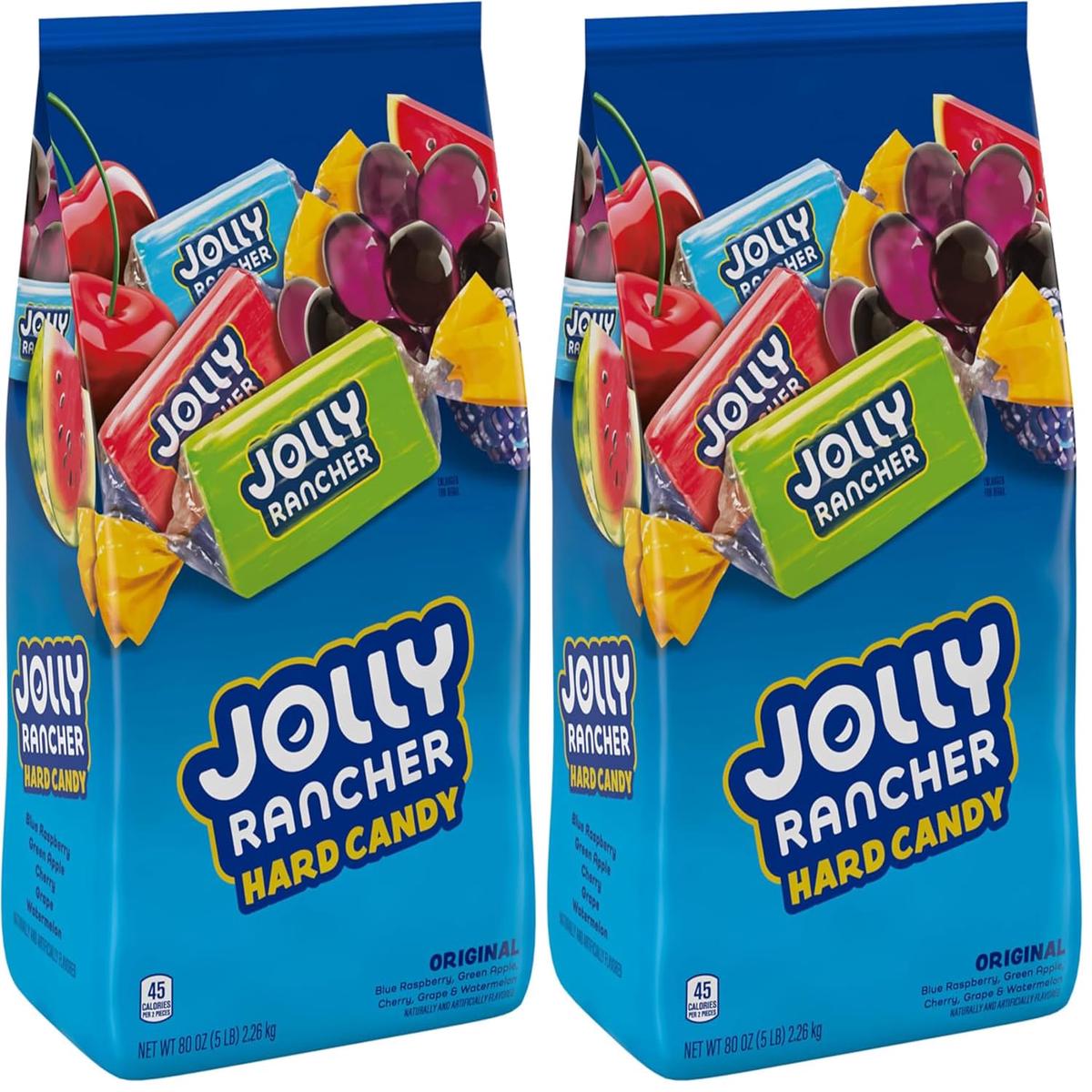 JOLLY RANCHER Assorted Fruit Flavored Hard Candy Bulk Bag, Halloween Candy, 5 lb – 80 Ounce (Pack of 2) | Assortment