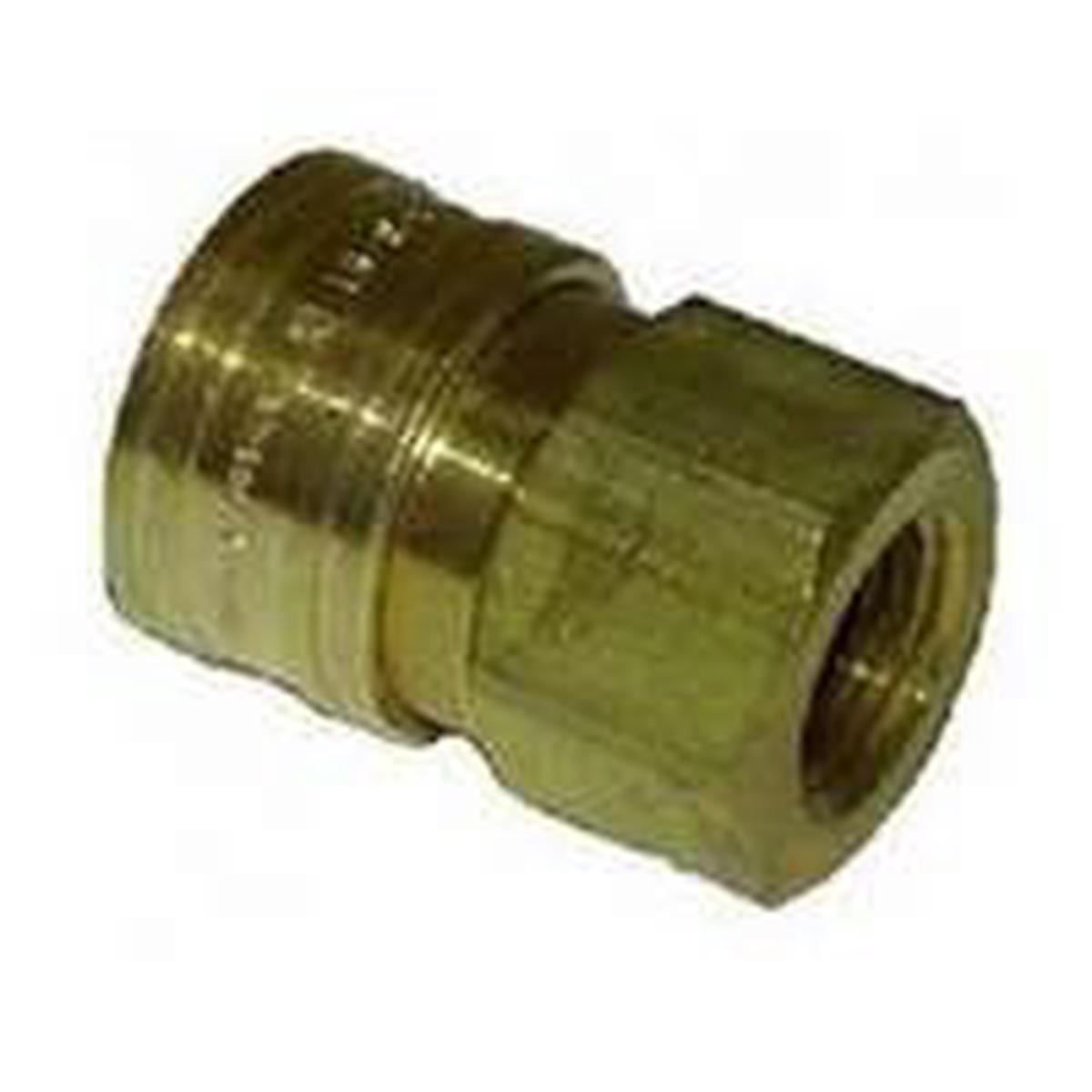 Mi-T-M Adapter, 3/8 x 3/8 in Connection, Quick Connect Socket x FNPT, Brass (AW-0017-0004)