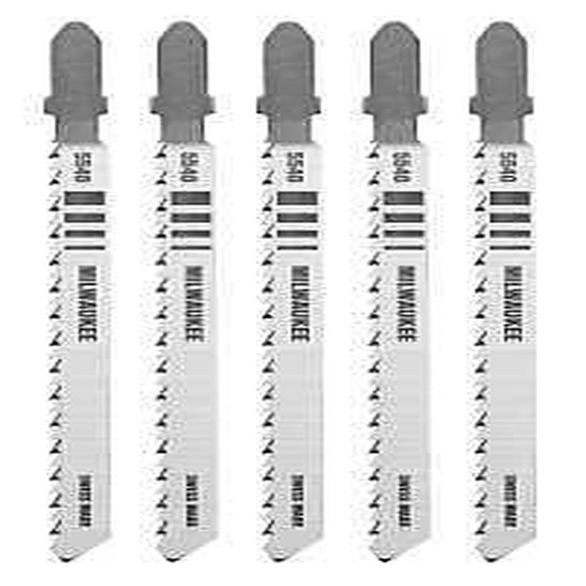 Milwaukee Jig Saw Blade, 9/32 In W, 4 In L, 10 TPI, High-Carbon Steel, 5/Pk (48-42-5540)
