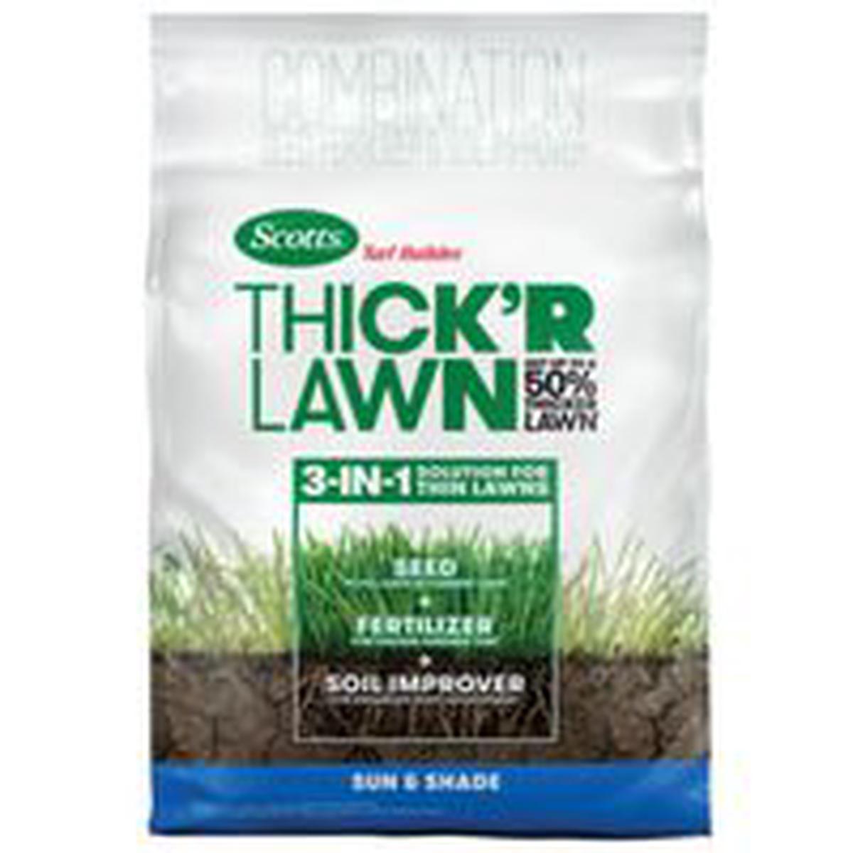 Scotts Thick’R Lawn Sun and Shade Mix Grass Seed, 40 lb Bag (30158C)