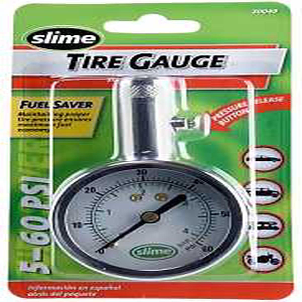 Slime Tire Gauge, 5 to 60 PSI, Brass Gauge Case (20049)