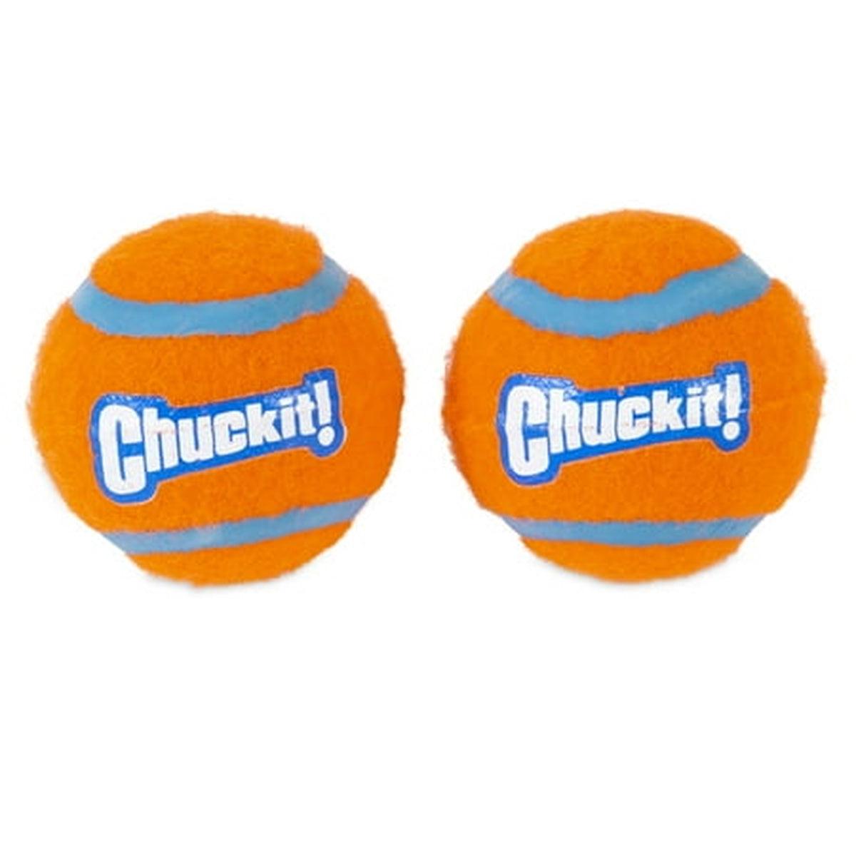 Tennis Balls Fetch Rubber Dog Toys Small Pack of 2 Orange & Blue