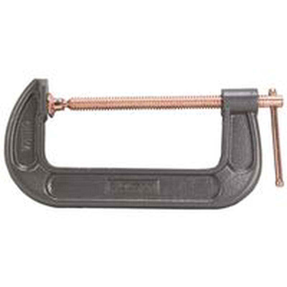 Vulcan C-Clamp, 6 in Max Opening Size, 2-3/8 in D Throat, Steel Body, Gray Body (JL27365)