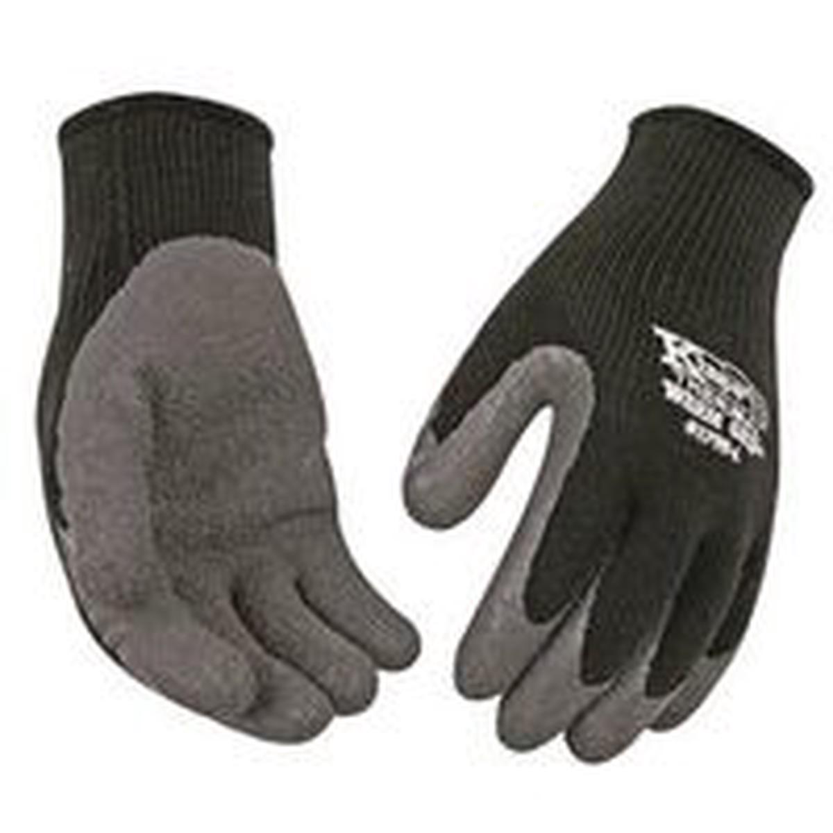 Warm Grip Protective Gloves, Men’s, L, 11 in L, Wing Thumb, Knit Wrist Cuff, Black (1790-L)