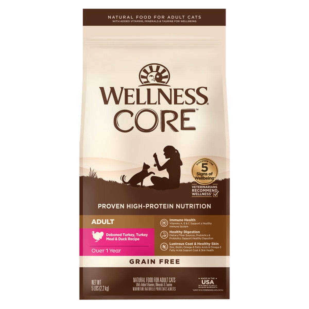 Wellness CORE Grain-Free Cat Dry Food – Turkey and Duck – 5lbs