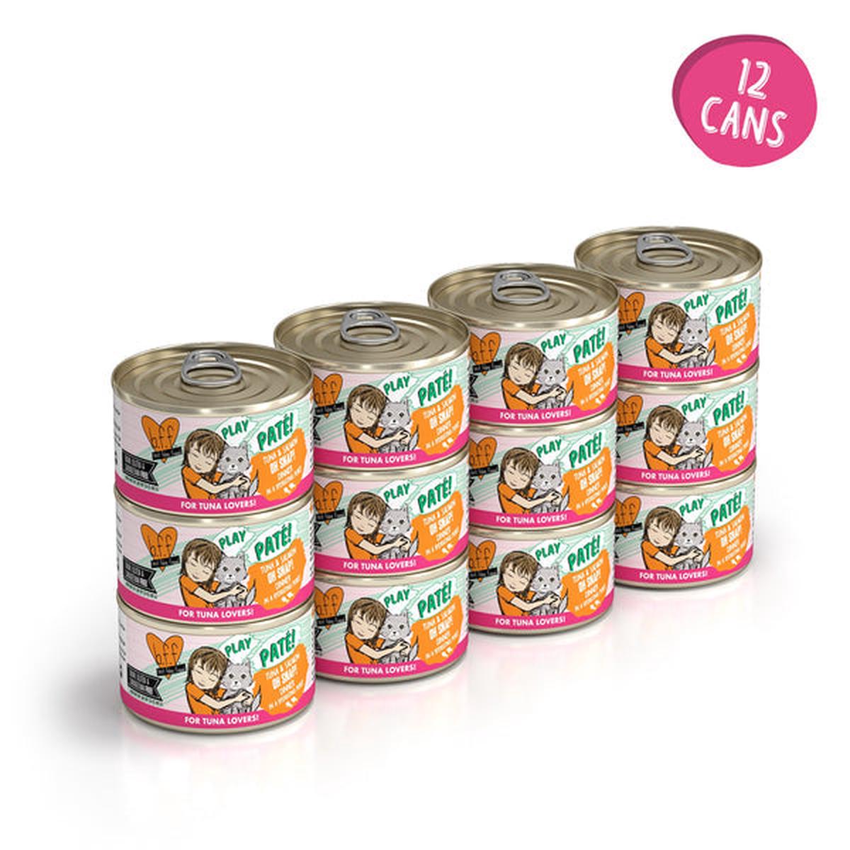 Weruva BFF PLAY Pat Tuna & Salmon Oh Snap! Dinner in a Hydrating Pure Cat Food – 2.8 Oz – 12pk