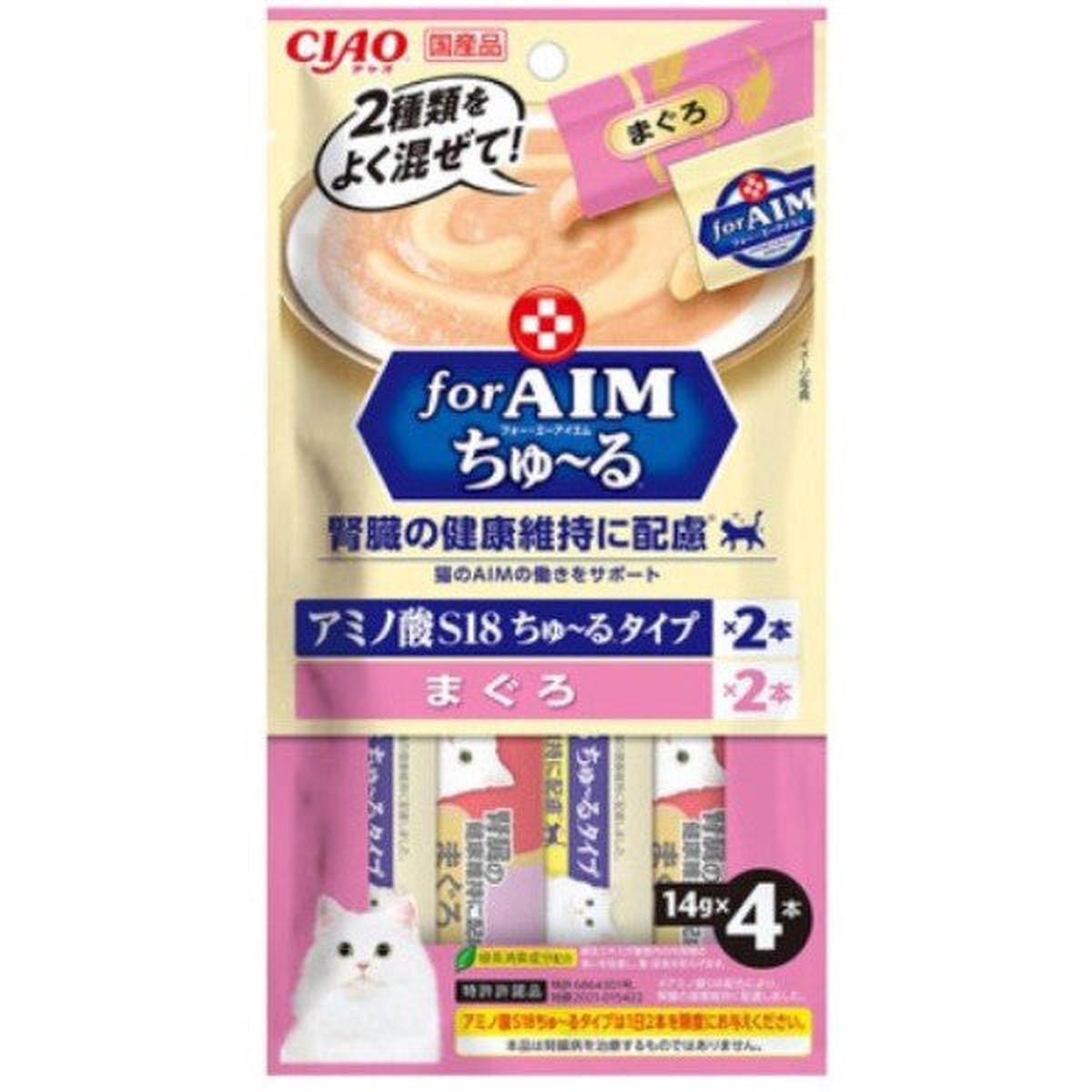 [CIAO CHURU] AIM Cat Kidney Health S18 Amino Acid Tuna Flavor CA-02 Whole Cat Snacks 4 x 14g