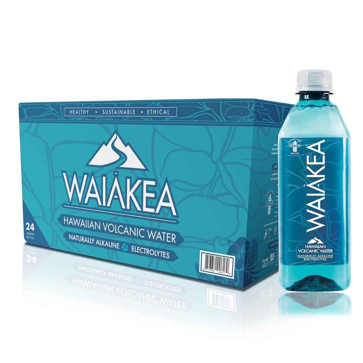 Waikea - Hawaiian Volcanic Water - Naturally Alkaline Water - pH Range 7.6 to 8.2 - All Natural Minerals & Electrolytes - 100% Recycled Water Bottles - Bottled Water 24 Pack - 16.9 Fl Oz, 500 mL - 10.