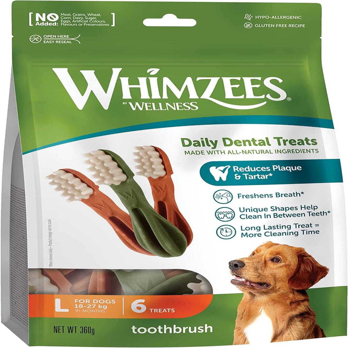 Whimzees Toothbrush - Special High-Efficiency Toothbrush Bone - 12.7oz (360g) - large dogs
