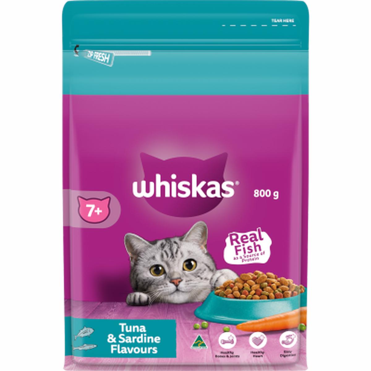 Whiskas Tuna & Sardine Flavours Adult Dry Cat Food 800g