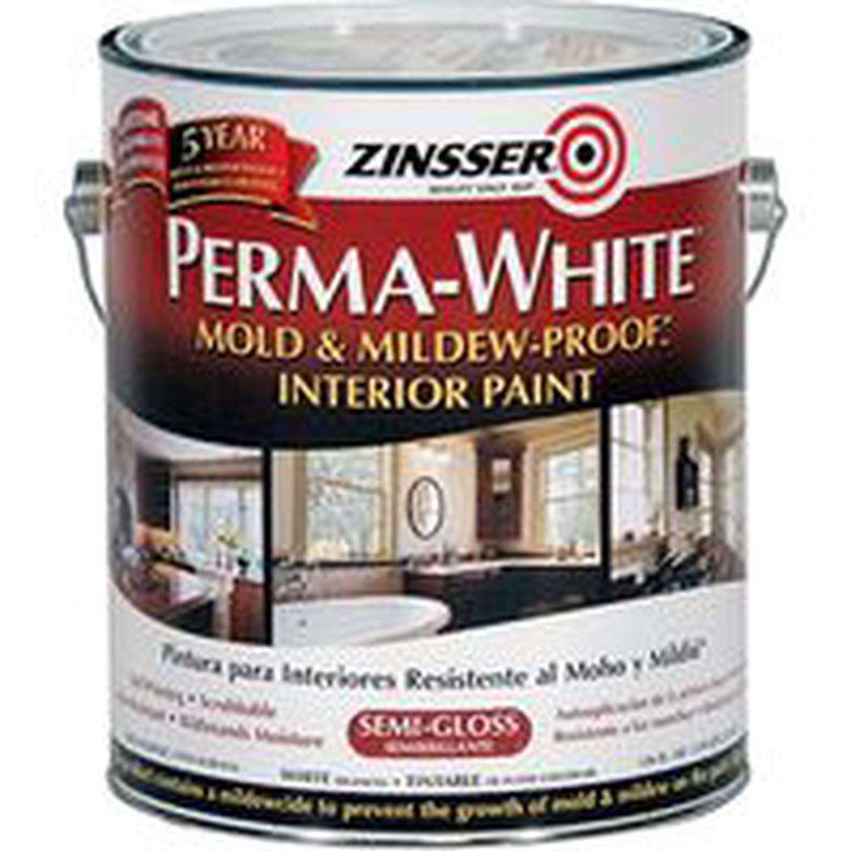 Zinsser 02761 Kitchen and Bath Paint Semi-Gloss White 1 Gal Can Water (2761)