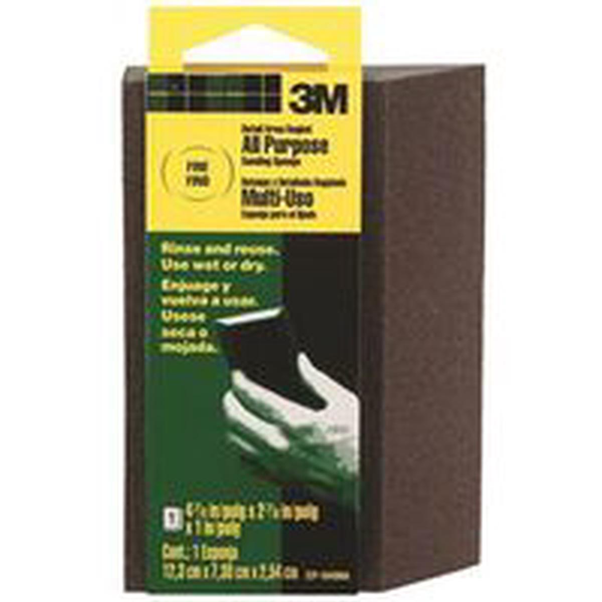 3M CP-040 Fine Sanding Sponge, 4-7/8 in L, 2-7/8 in W, Aluminum Oxide Abrasive