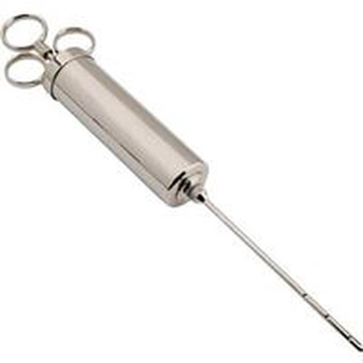 Weston Marinade Injector, 4 oz Capacity, 6 in L Needle, 10-Hole Injector Needle, Silver (23-0404-W)
