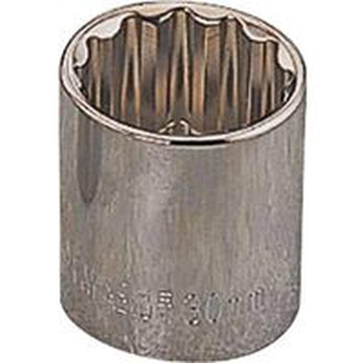 Vulcan Drive Socket, 19 mm, 1/2 in Drive, 12-Point, Chrome Vanadium Steel, Chrome (MT6530224)
