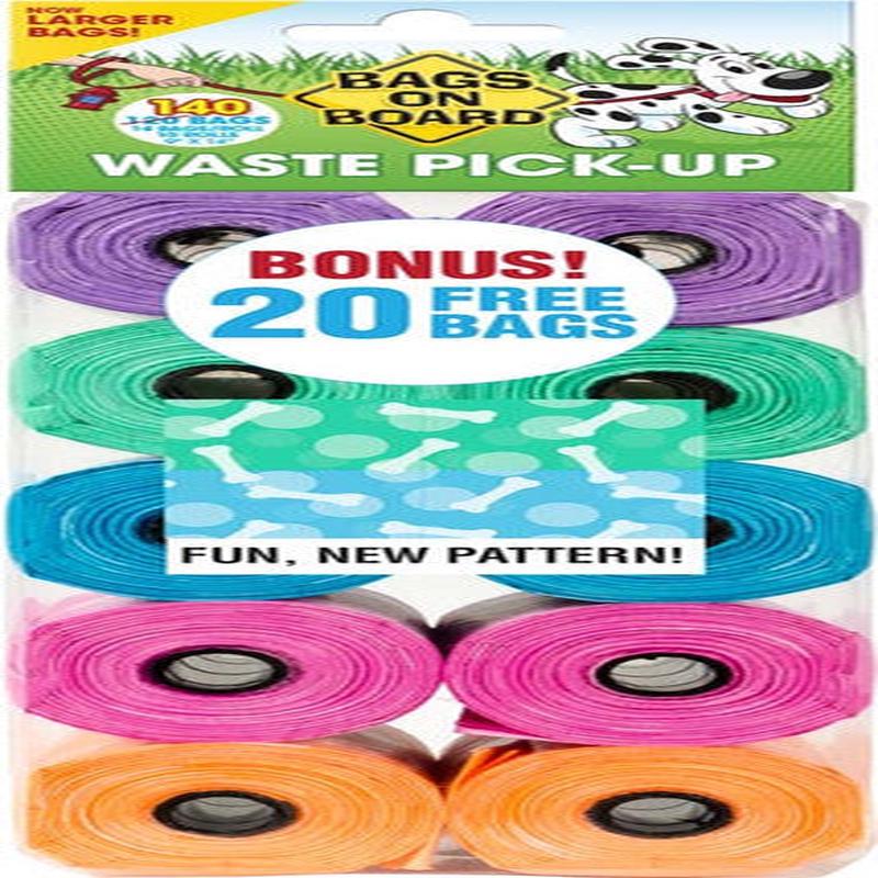Bags on Board Waste Pick-up Bags Refill Green, Purple, Pink, Blue 140 Count - Default Title