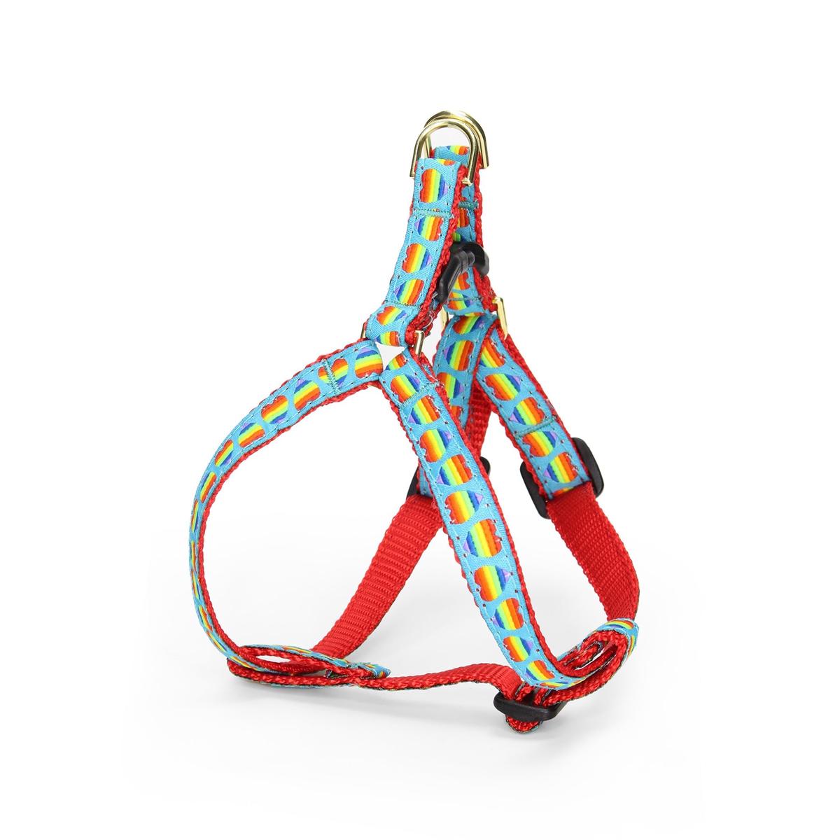Up Country Rainbow Hearts Small Breed Dog Harness Made in USA