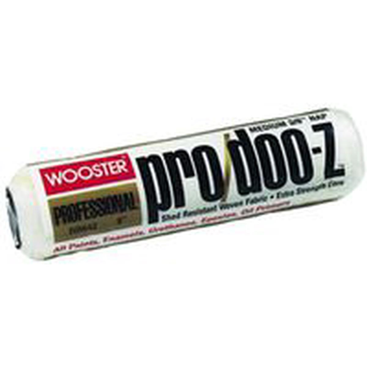 Wooster Roller Cover, White, 3/8 in Thick Nap, 9 in L, Woven Fabric Cover (RR642-9)