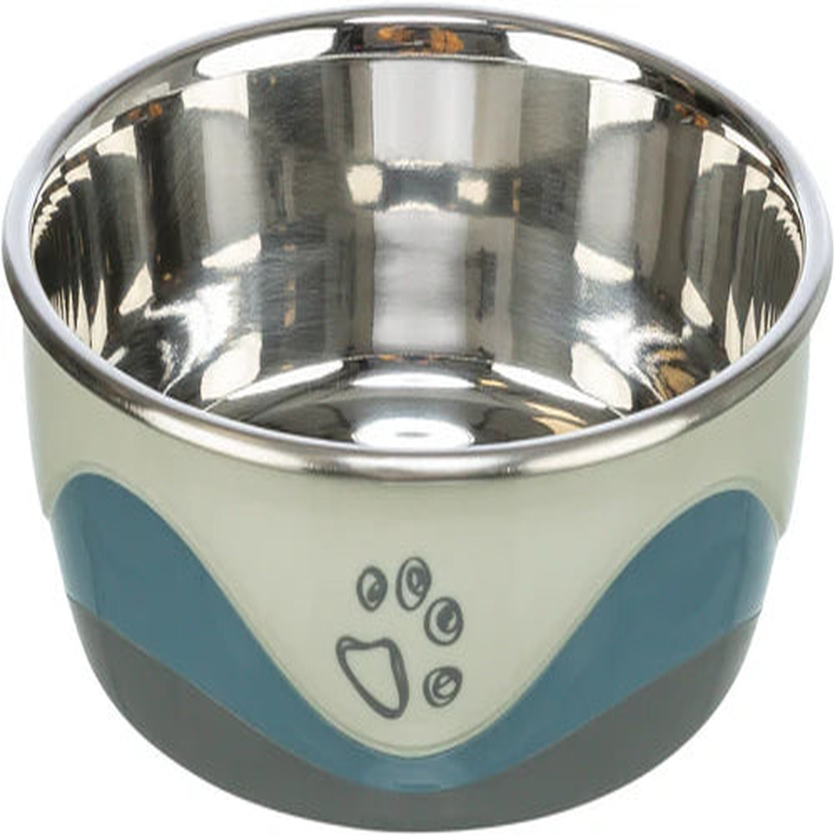 25257 Stainless steel bowl with silicone, 1.4 l/diam. 21 cm, white/grey