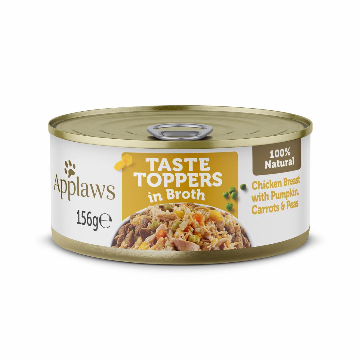 Applaws Tasty Toppers dog tin Chicken Breast with vegetables (Pumpkin,Carrots & Peas) , 156g