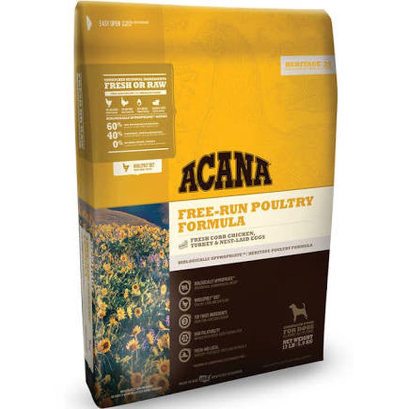 Acana Heritage Free Run Poultry Formula Grain Free Dry Dog Food-4.5-lb-{L+x}
