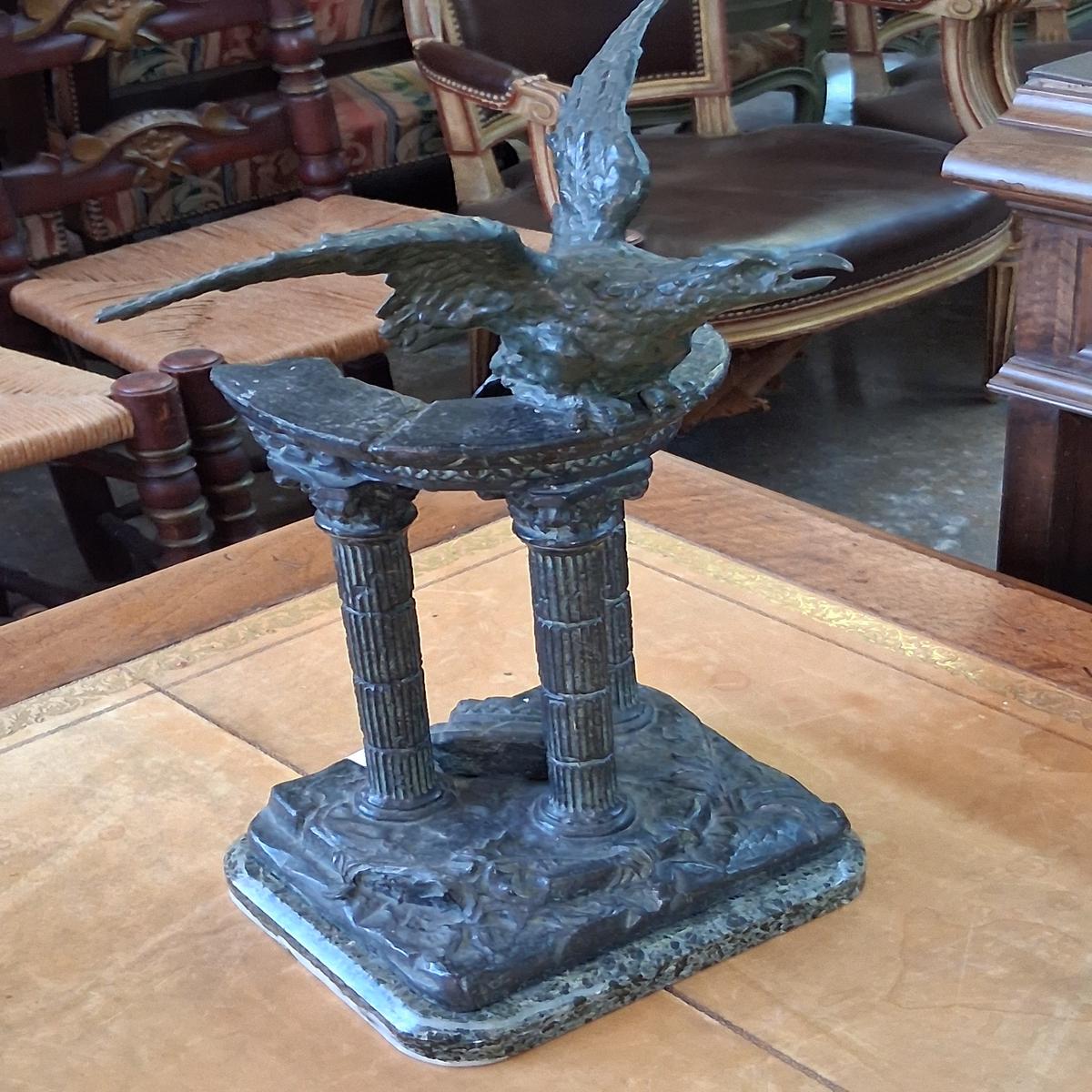 EAGLE ON MARBLE BASE STATUE