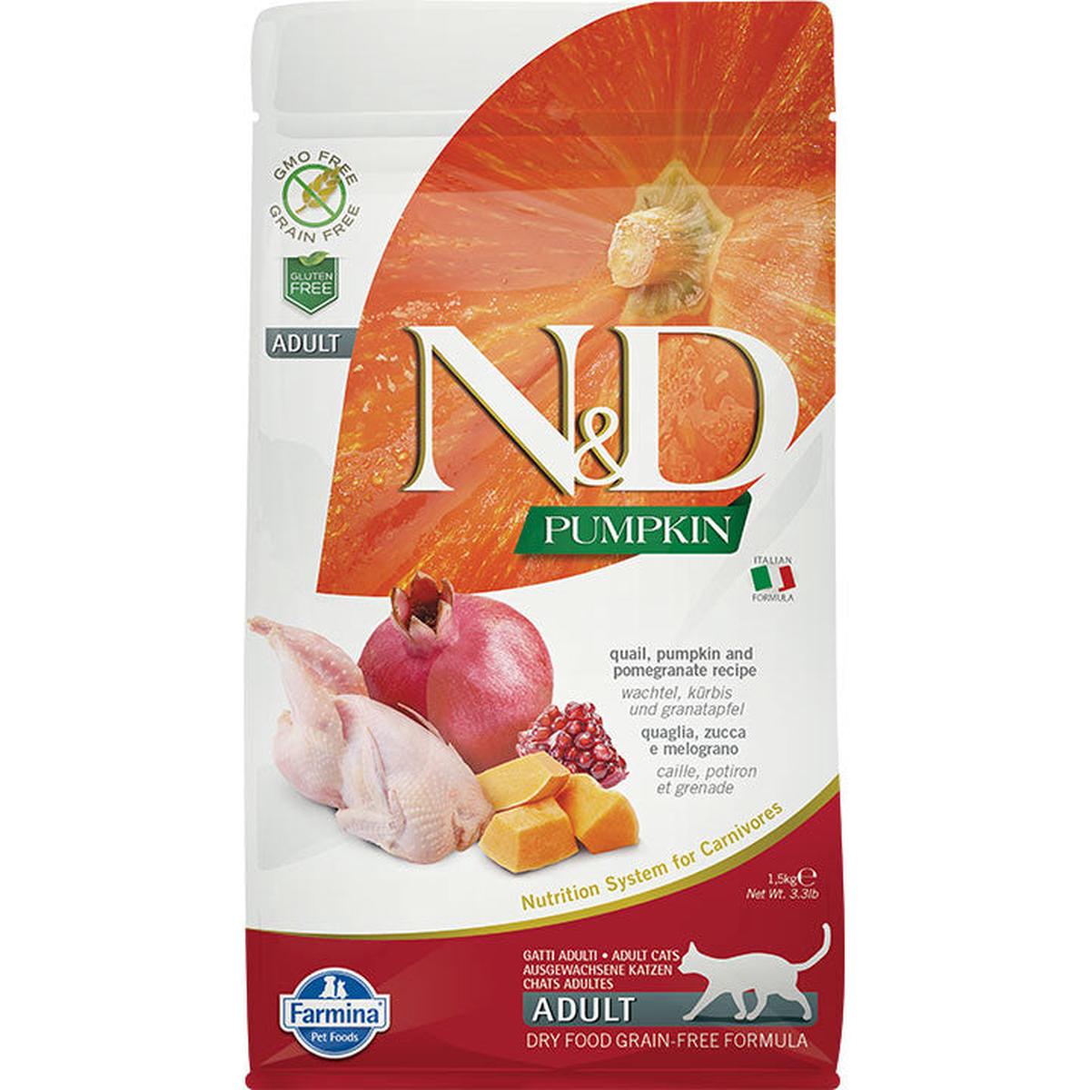 Farmina N&d Grain-free Pumpkin Quail & Pomegranate Adult Cat 3.3lb {L+1x}