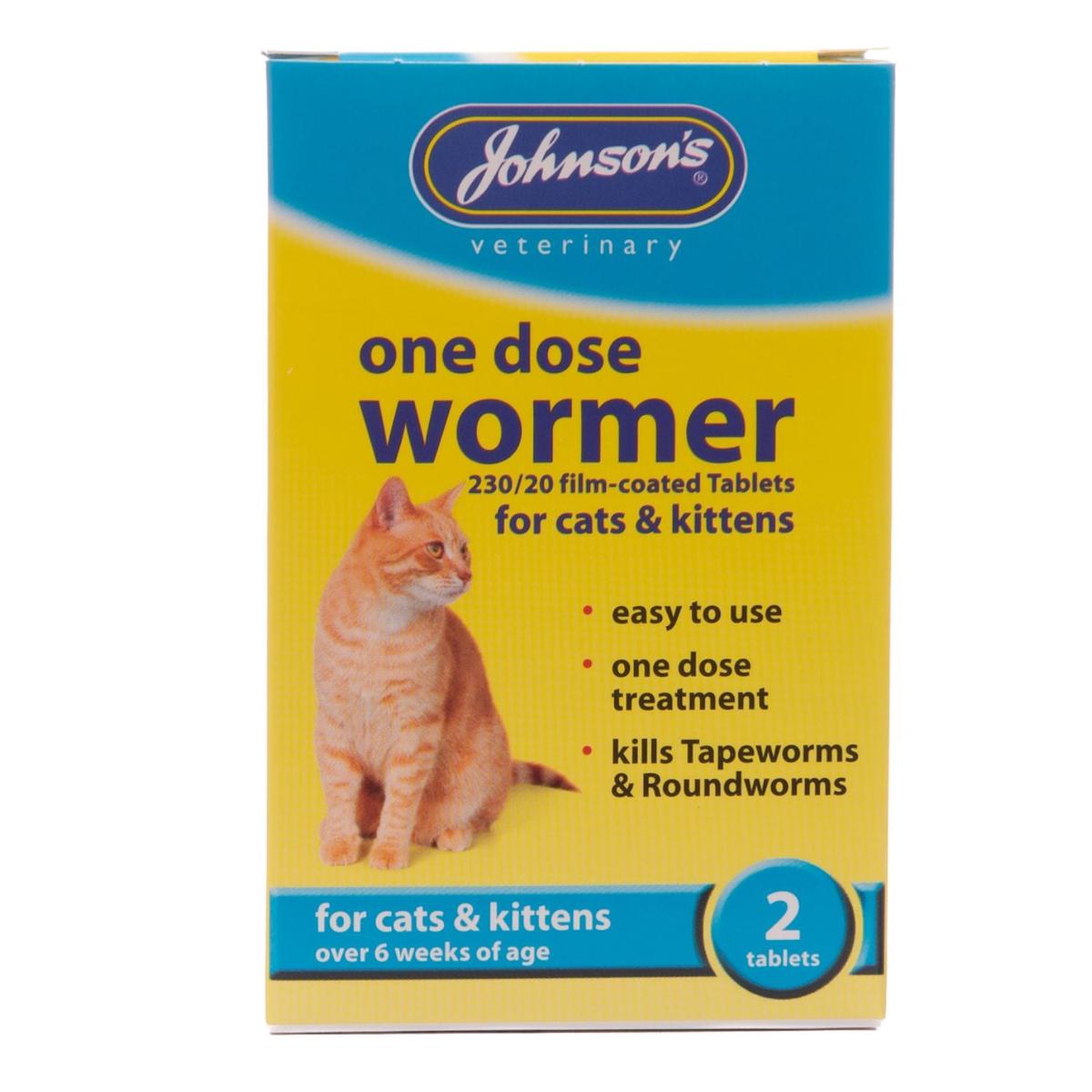 Johnson's One Dose Cat Worm Control | Roundworm & Tapeworm Tablets