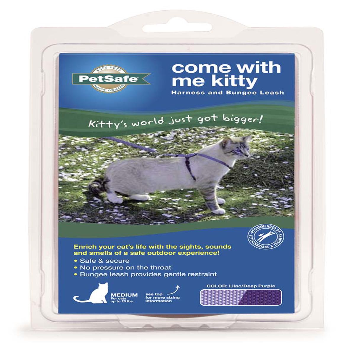 PetSafe Premier Come With Me Kitty Harness & Bungee Leash Combo Lilac/Deep Purple Medium