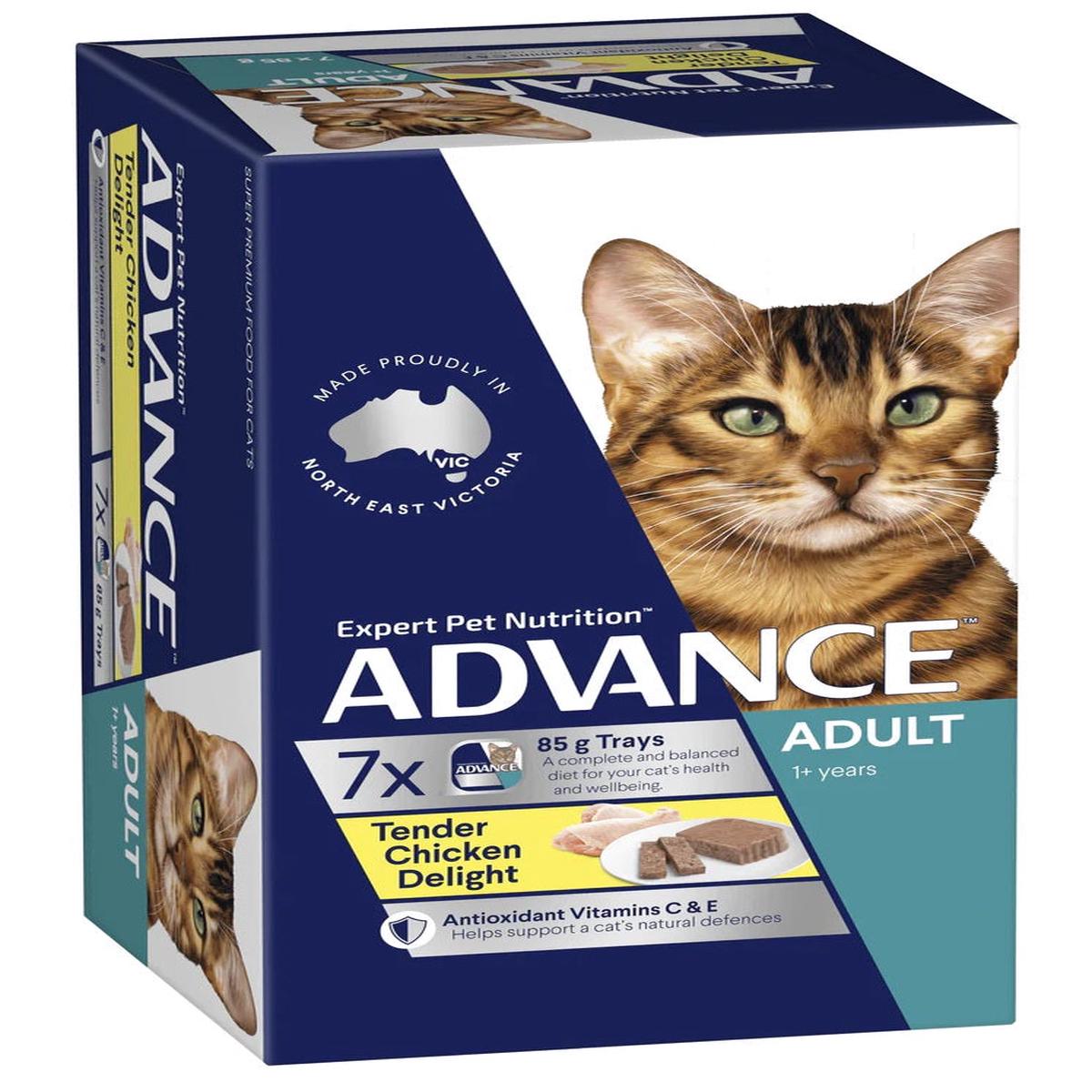 ADVANCE CAT WET TRAY ADULT CHICKEN DELIGHT 85G x 7
