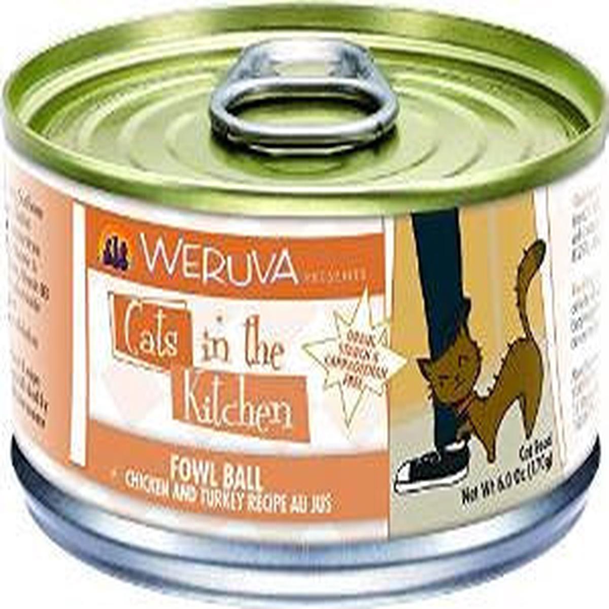 Weruva Fowl Ball Chicken & Turkey Recipe Au Jus Cans Cat 24/6.0oz. {L-x} 784095