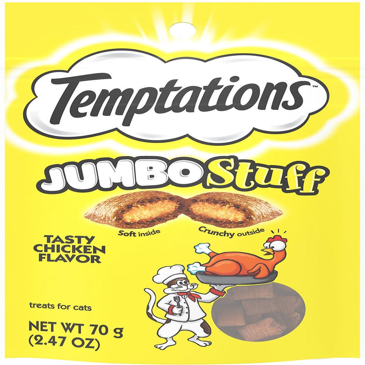 Whiska Temptations Jumbo Stuff Tasty Chicken Flavor Cat Treats 12/2.47oz {L-1}798705