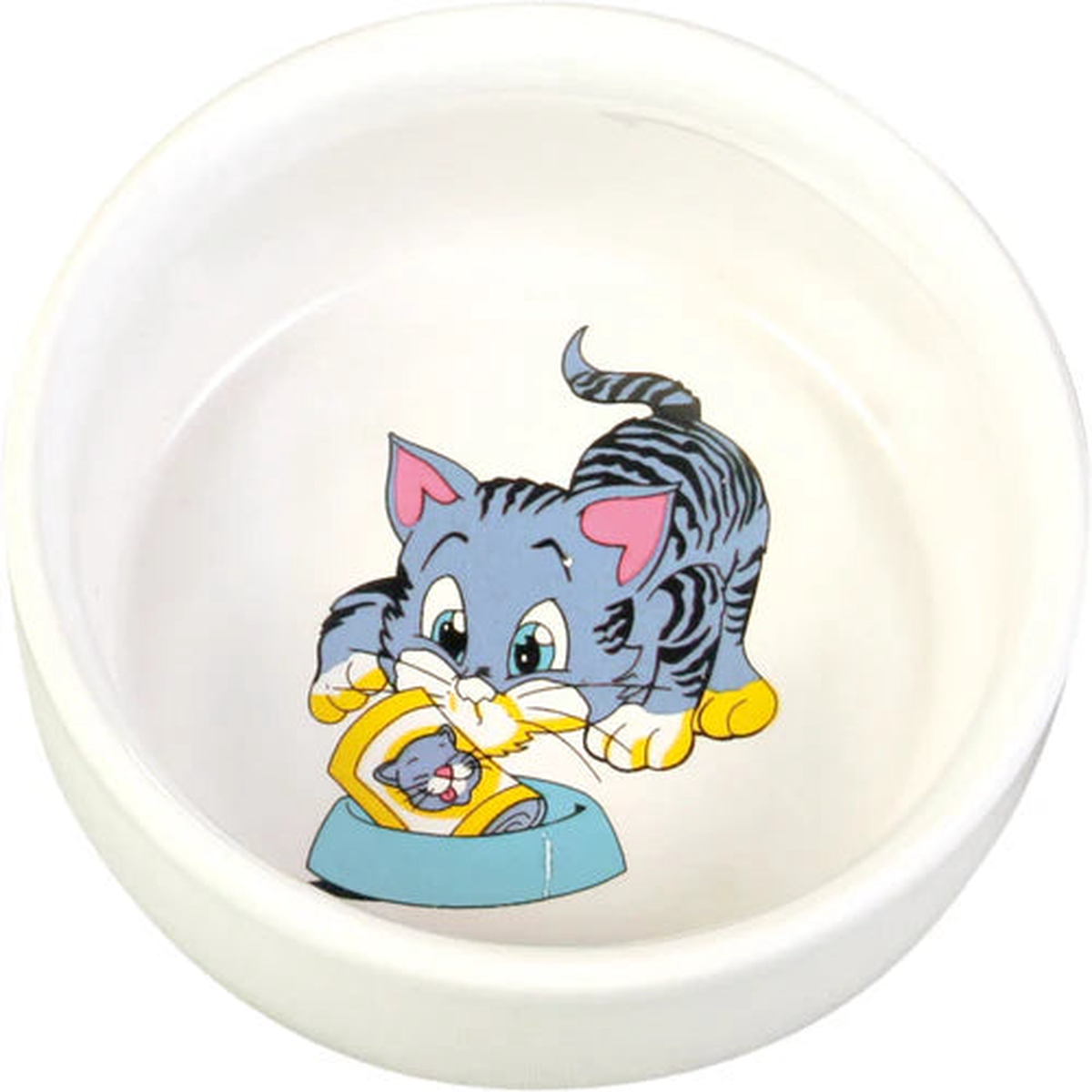 4009 - cat ceramic bowl with cat motif