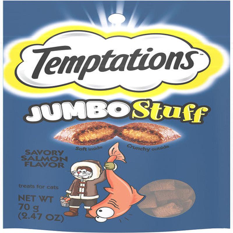 Whiska Temptations Jumbo Stuff Savory Salmon Cat Treats 12/2.47oz {L-1}798707 - Default Title