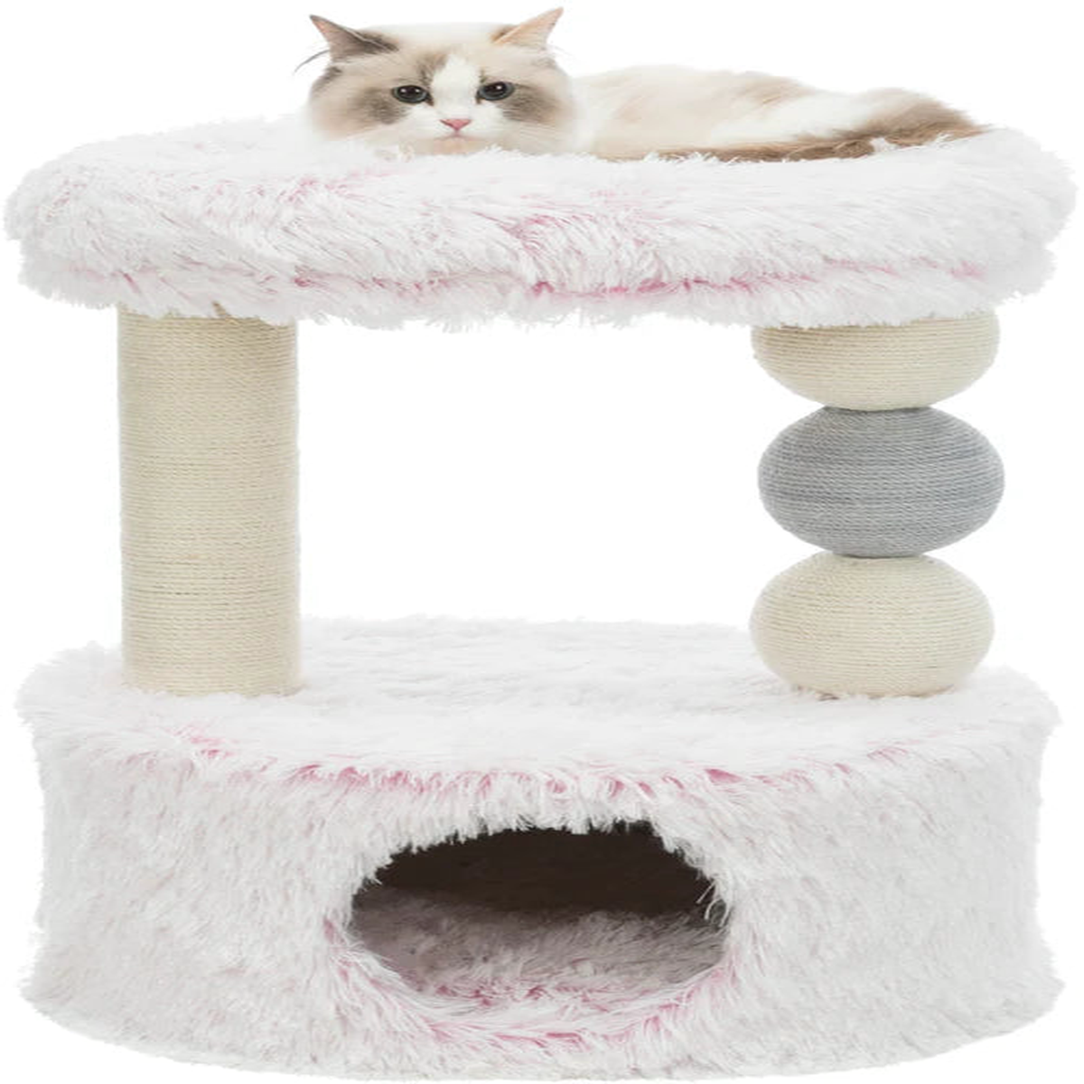 44539 Harvey scratching post, 73 cm, white-pink