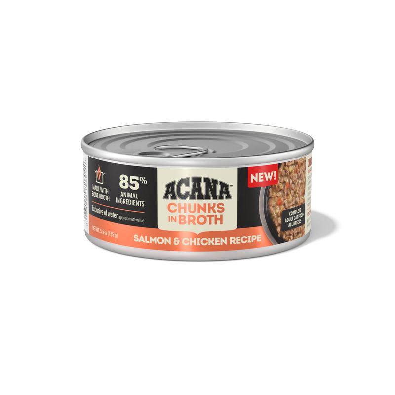 Acana Chunks in Broth Canned Cat Food Salmon & Chicken 12ea/5.5 oz