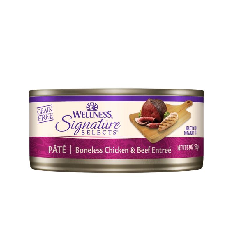Wellness CORE Signature Selects Grain-Free Pat Boneless Chicken & Beef Entre Canned Cat Food