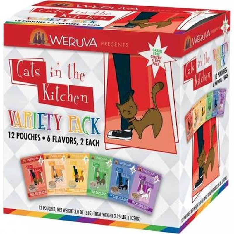 Weruva Grain Free Cats In The Kitchen Pouches Variety Pack-1.3-oz, Case Of 12-{L+x}