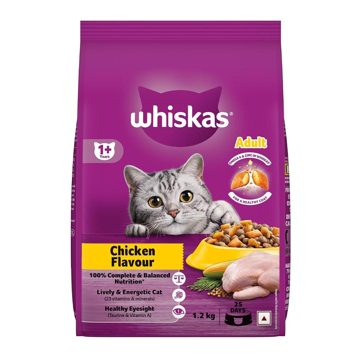 Whiskas Chicken Flavour Cat Food 12KgAdultCatDryFood