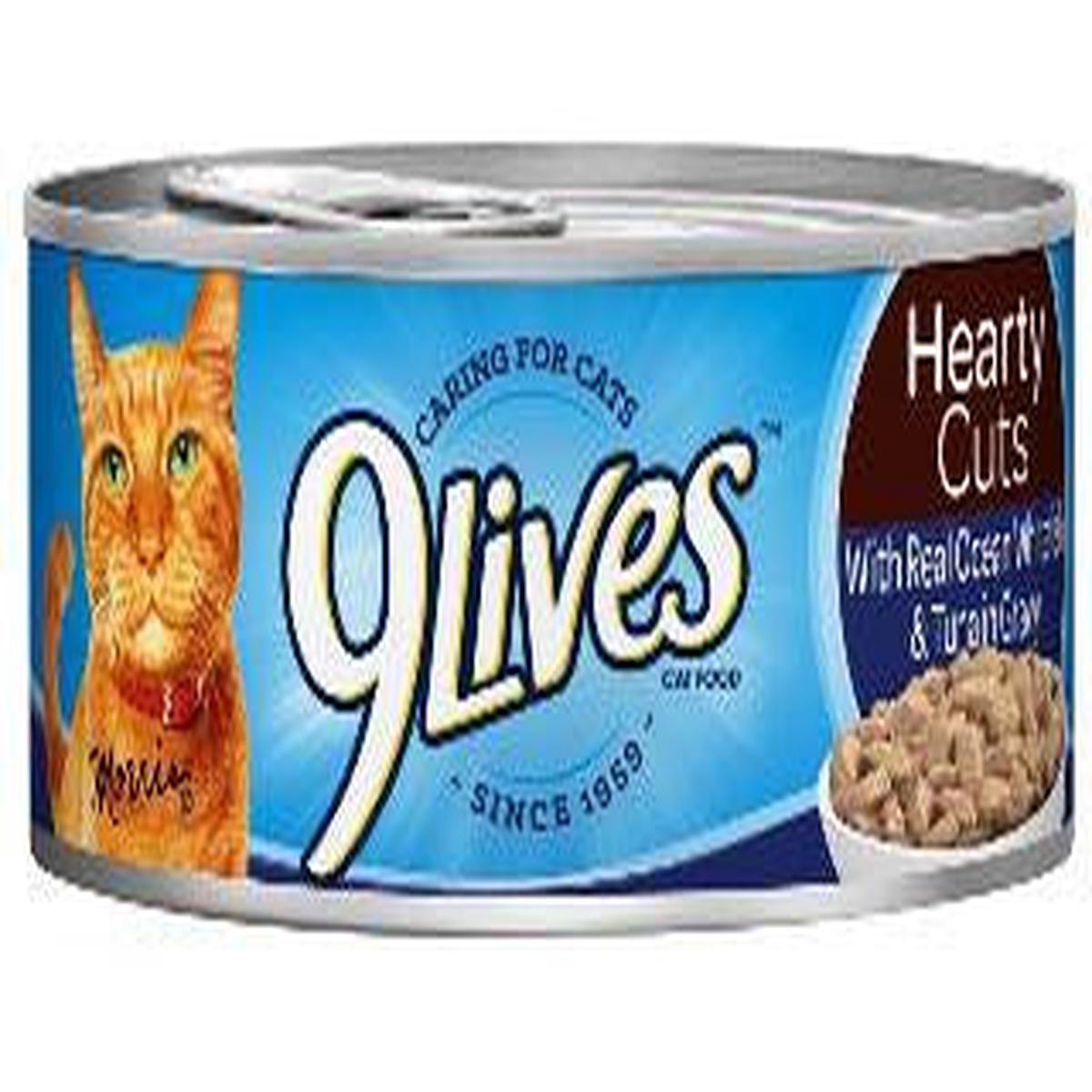 9Lives Hearty Cuts With Real Ocean Whitefish & Tuna In Gravy Wet Cat Food 5x4-5.5Z