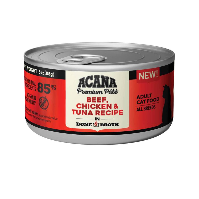 Acana Premium Pt Canned Cat Food Beef, Chicken & Tuna 24ea/3 oz
