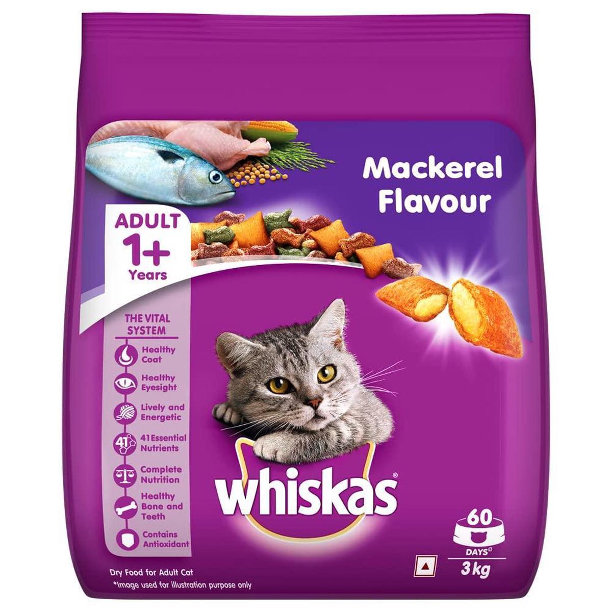 Whiskas Mackerel Flavour Cat Food 480GAdultCatDryFood